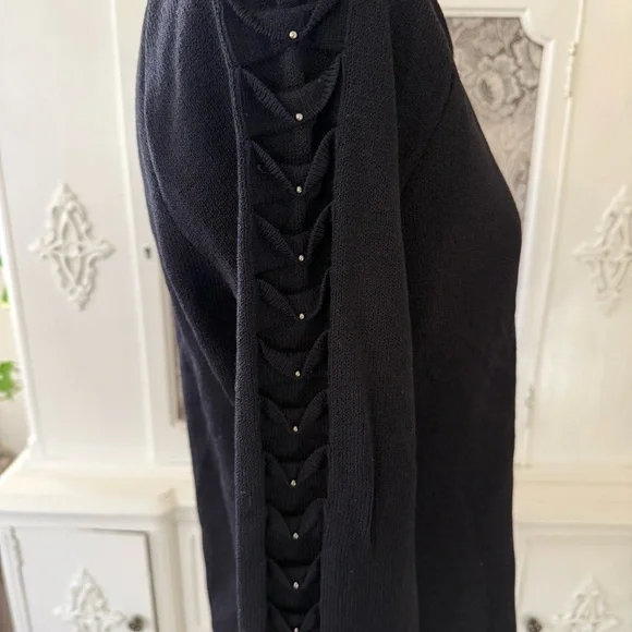 St.John Sport Black Knit Full Zip Jacket - Picture 7 of 11